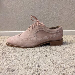 ASOS DESIGN Wide Mai Tai Leather Brogues, Blush